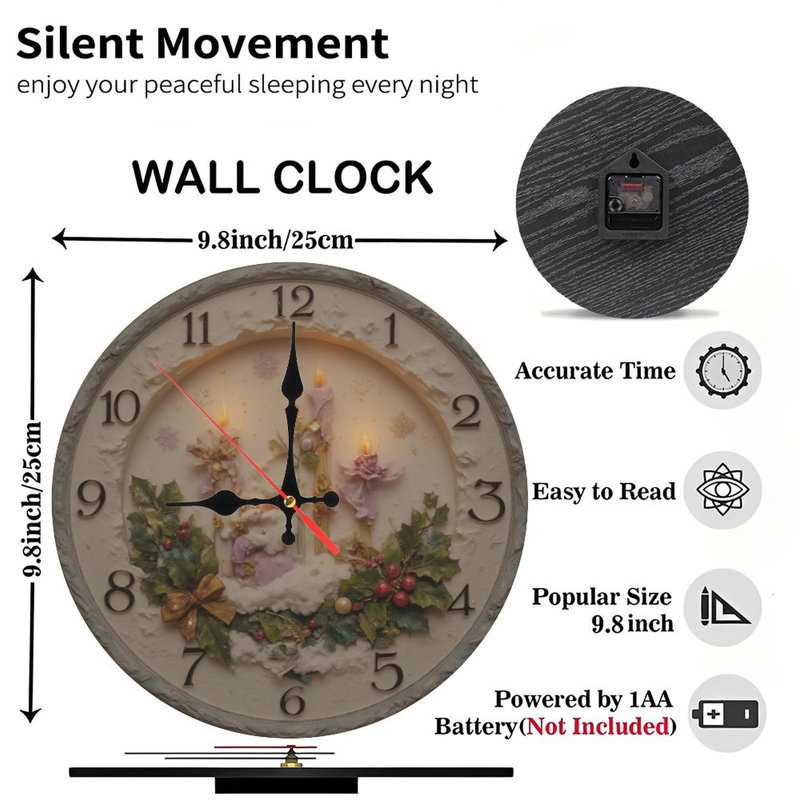 Horloge-avec-elfes-et-ours-polaire