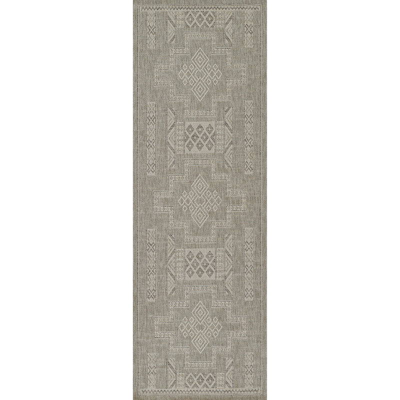 Tapis d'intérieur / extérieur gris Pavia, Tapis de couloir 2 pi 7 po x 7 pi 6 po