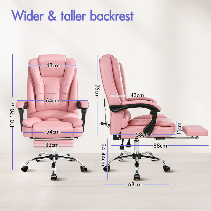 Massage Office Chair PU Leather Seat, Pink