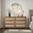 Boho Rattan 3 Piece Bedroom Set, 6-drawer 56.85" Wide Dresser And 2 Nightstand-1932148289