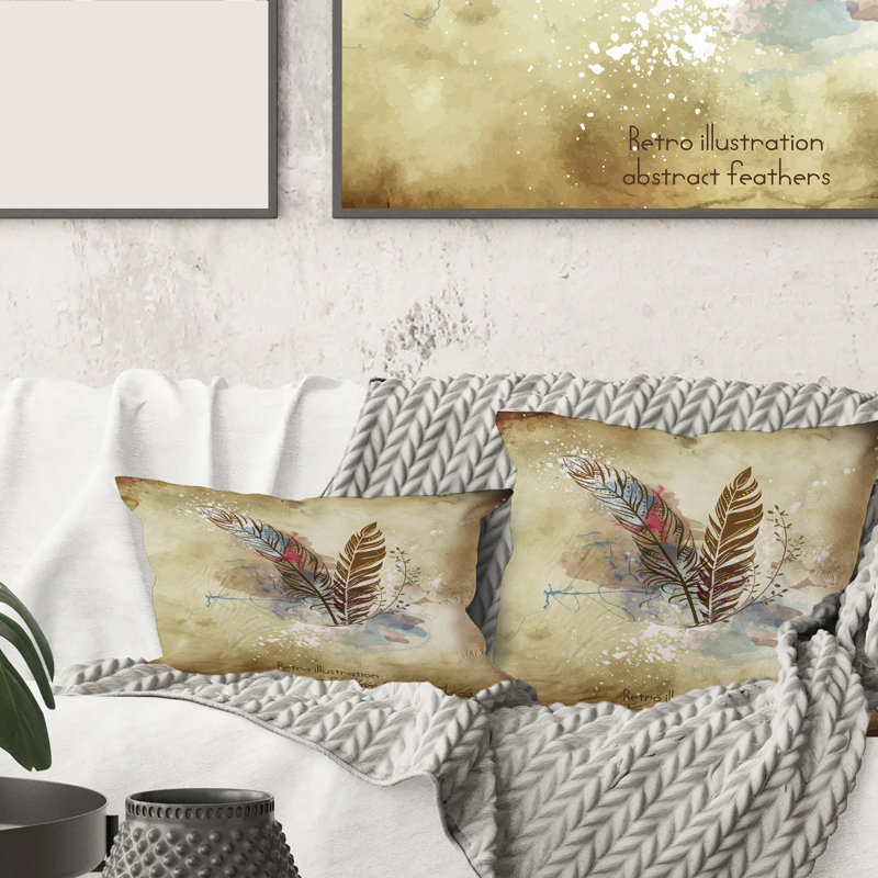 Fleurs beige rétro - coussin imprimé rétro