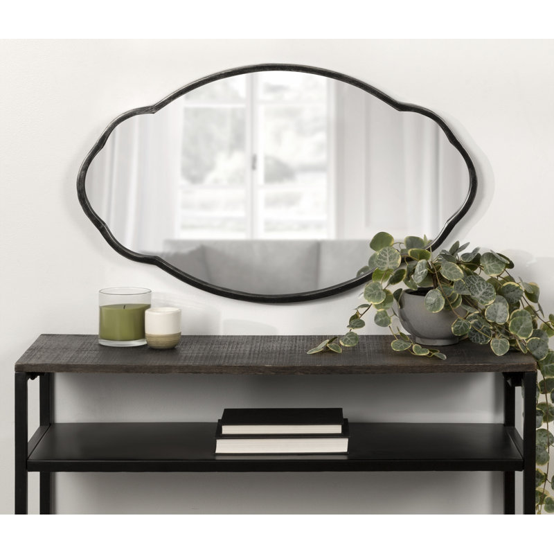 Audrys Oval Mirror, Black