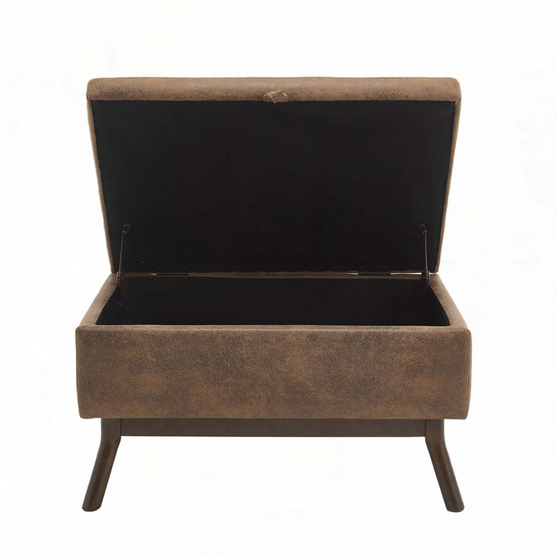 Table basse avec rangement, repose-pieds, Microsuède café