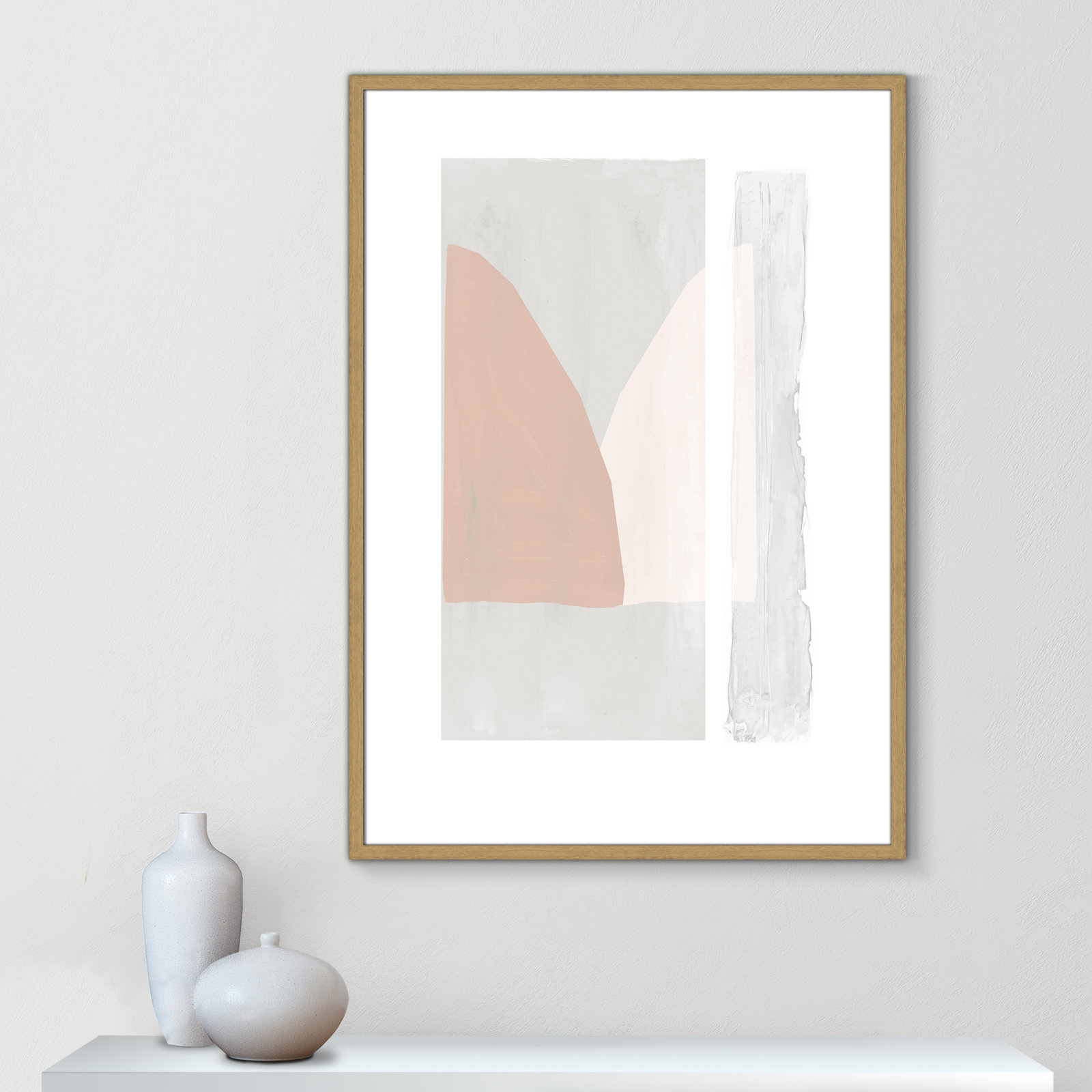 Soft and Light - Painting Print, 41.5" H x 29.5" W x 0.75" D, Beige Wood Framed Paper