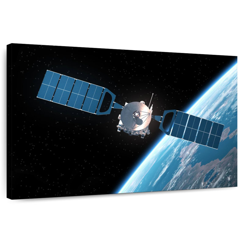 Oberle Satellite Orbiting Earth, 26" H x 39" W