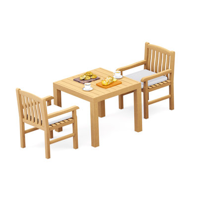 Seats 5 Pcs Grade-A Teak Wood Dining Set: Table And Devon Arm Chairs #11DV0804