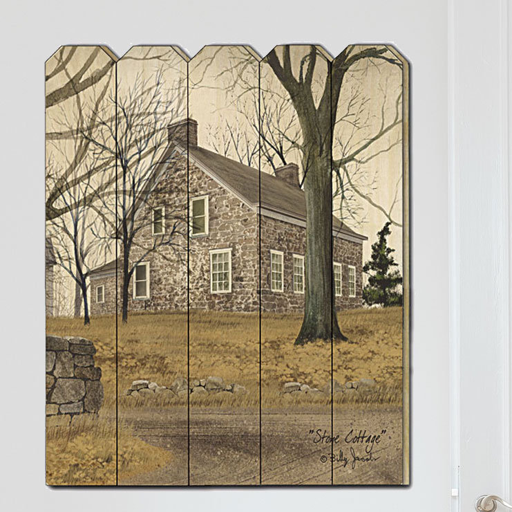 Stone Cottage by Billy Jacobs - Unframed Print on Wood
