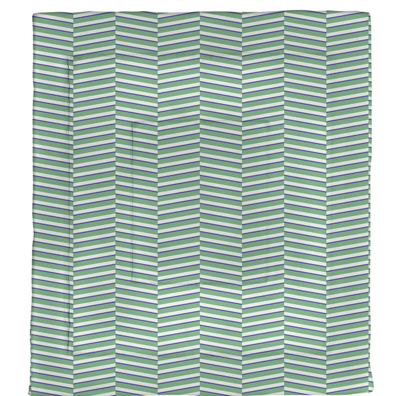 Dana Strider Polyester Striped Comforter, Twin Comforter, Green/Navy Blue