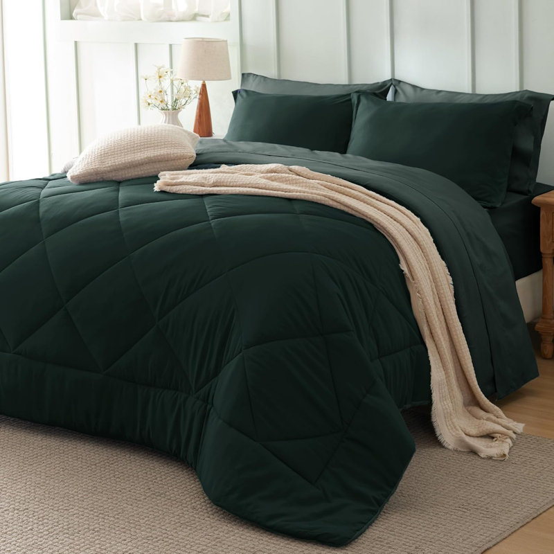 Best Seller Bedsure Comforter Set Reversible Bedding for All Seasons-89GSM, King Comforter + 6 Additional Pieces