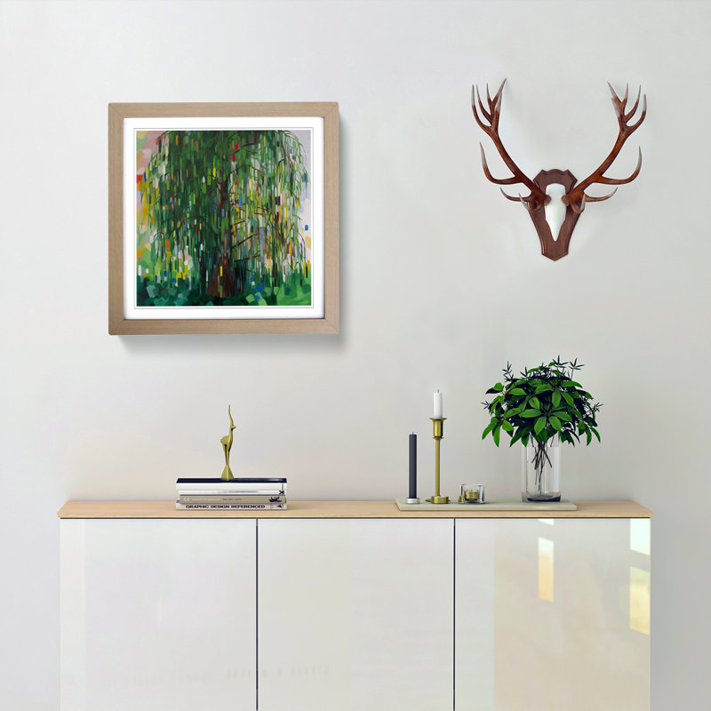 Weeping Willow Suprematism - Framed Print, Oak