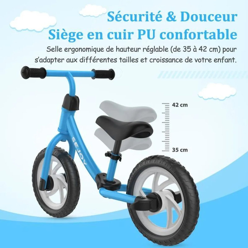 Balance Bike Kids Scooter For Children Aged 3-6, Blue