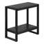 Table d'appoint, côté, bout, table de chevet, lampe, salon, chambre à coucher, stratifié noir, métal noir, industriel-530322215