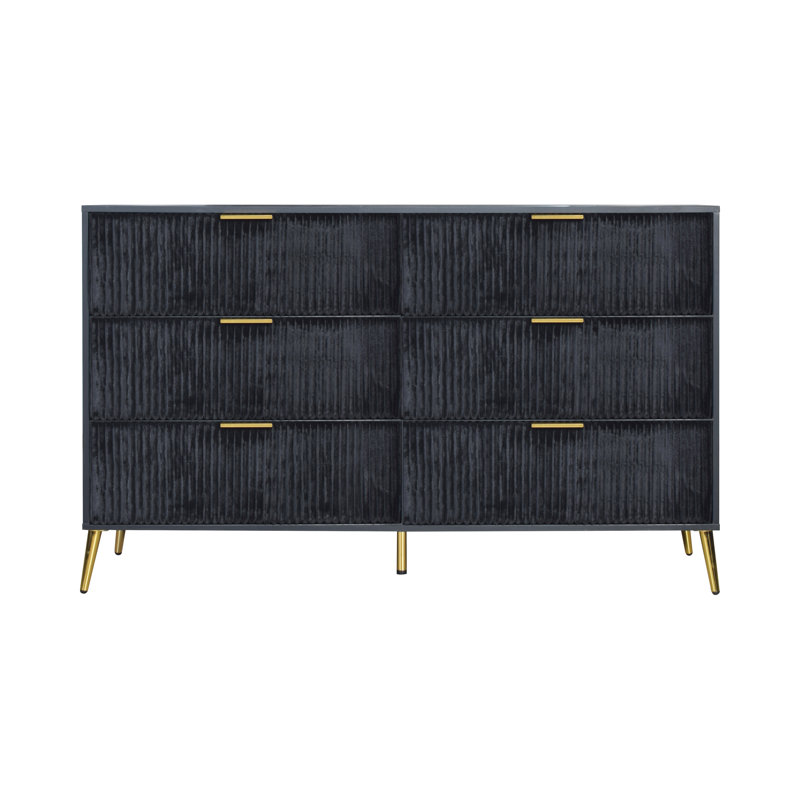 Ochlocknee 6-Drawer Dresser, Black