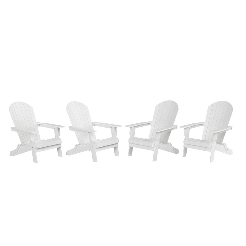 Arrlo Foldable Outdoor Adirondack Set, White