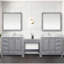 Meuble-lavabo double gris délavé 102 po X P 22 po D, plateau en marbre de Carrare et Miroirs