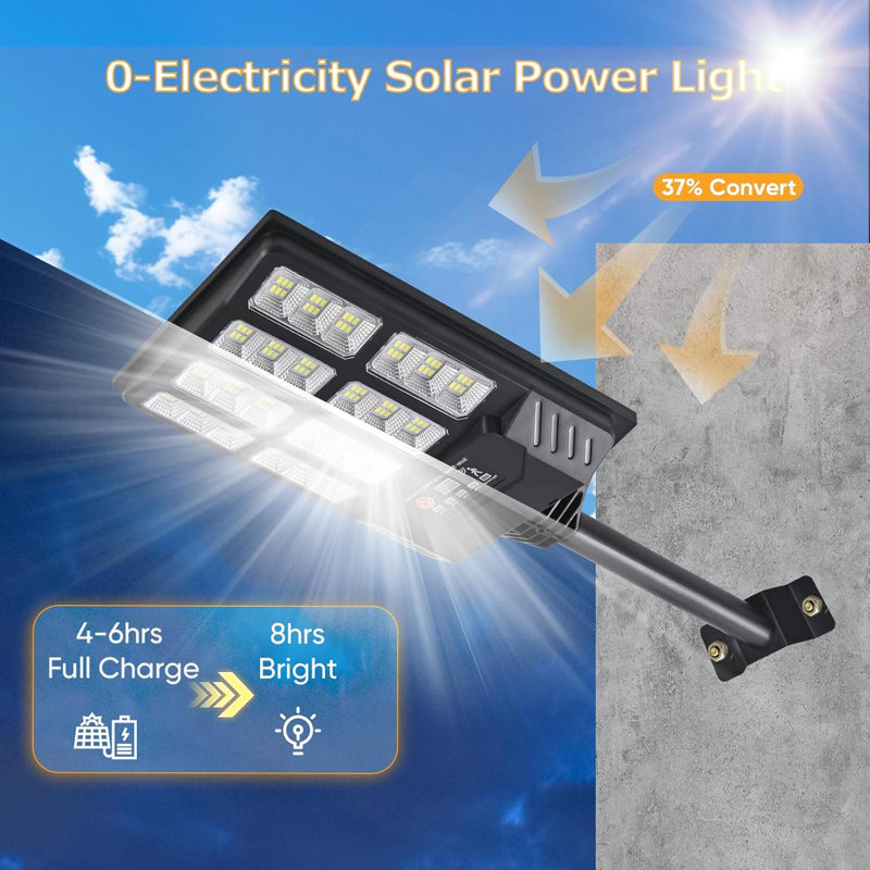 Paquet de 6 lumières solaires d'extérieur imperméables, lumières de sécurité à DEL super brillantes de 20000LM avec capteur de mouvement et télécommande, lumières crues solaires pour le jardin
