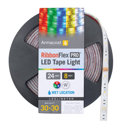 RibbonFlex Pro, 24V, RGB+W, 30+30LEDs/M, IP67, 2.5M Under Cabinet Strip Light