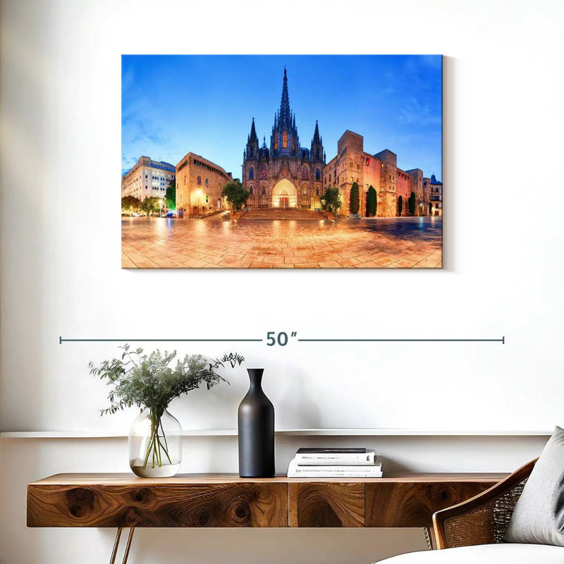 Lumières de la cathédrale de Barcelone, H 24 po x l 36 po