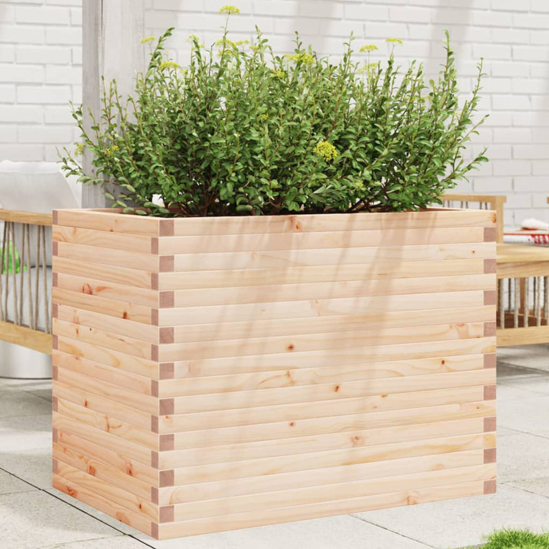 3 Wood Planter, Natural pine wood, 68.5cm H x 90cm W x 60cm D