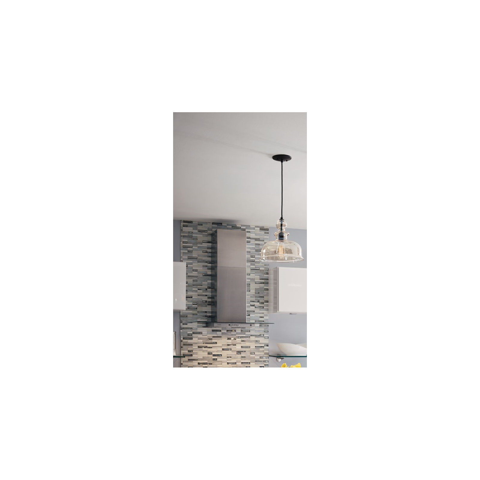 Tilden Single Light Glass Dimmable Pendant, Antique Bronze, Champagne
