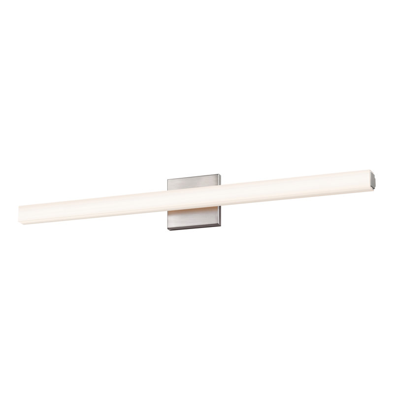 SQ-bar 1 - Light LED Bath Bar, Satin Nickel