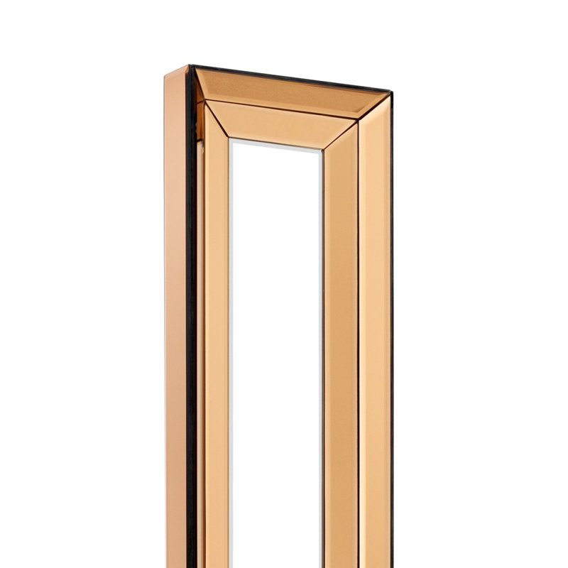 Slim Wood Flat Wall Mirror, Gold, 80.71" H x 9.84" W