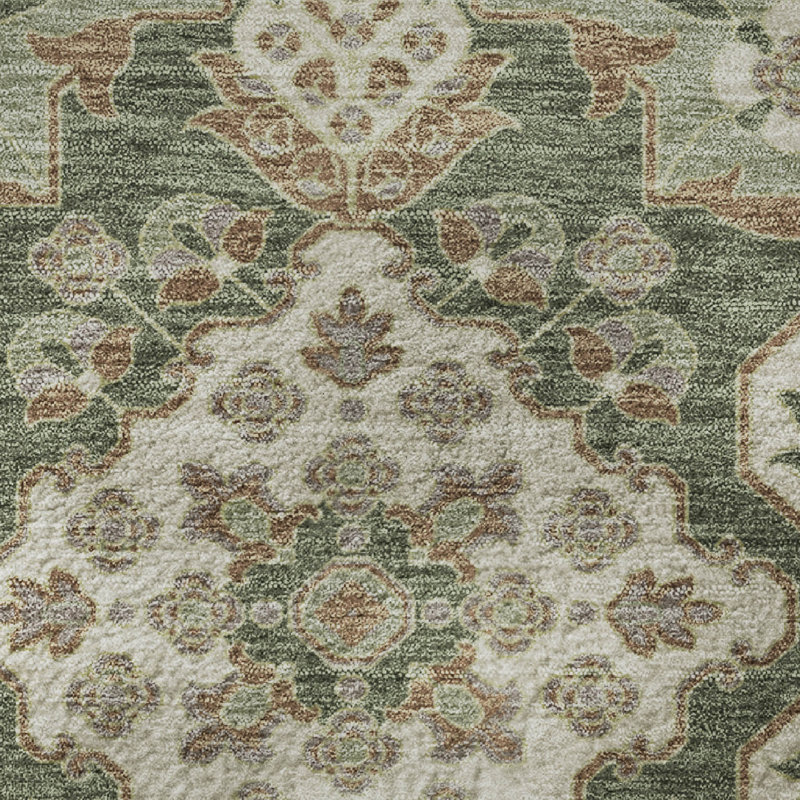 Premium Machine Washable Xamiera AMF1853 Global Rug, Rectangle 10' x 14'