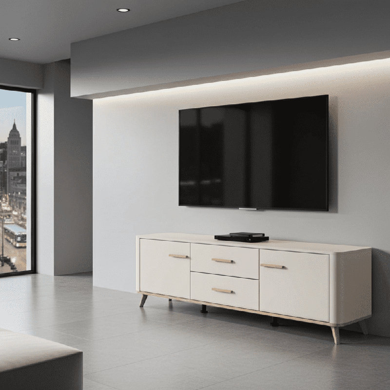 Unfinished TV Stand for TVs up to 55", 40cm H x 154cm L x 52.5cm W