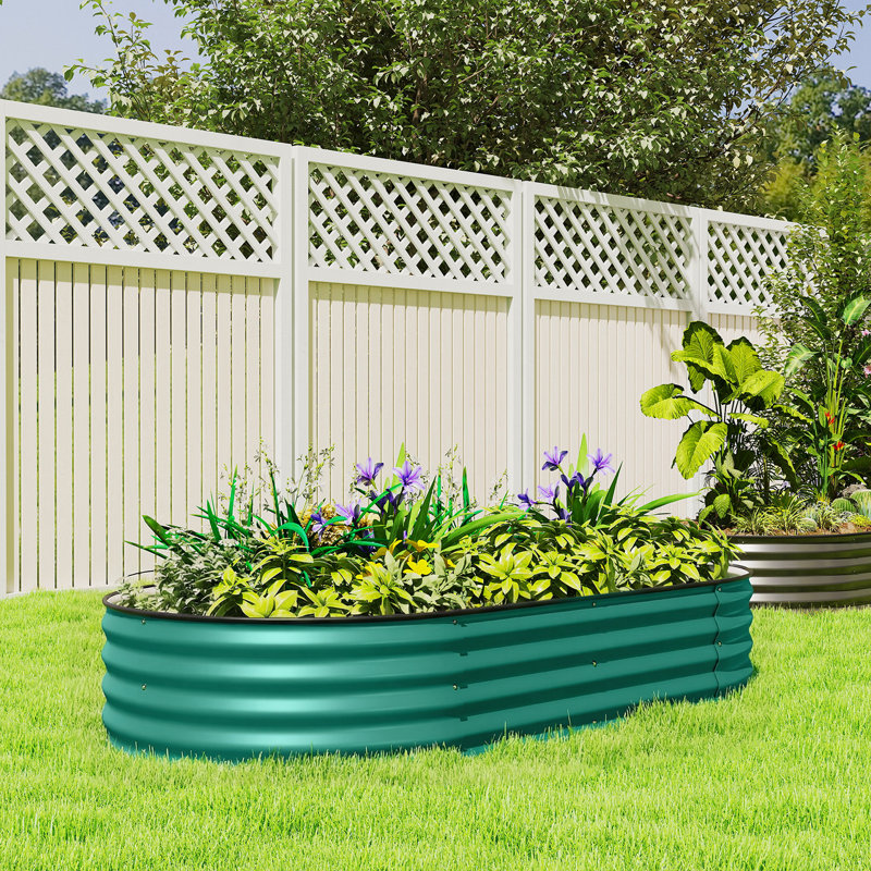 Raised Garden Bed, 30 cm H x 180 cm W x 90 cm D, Green, 1