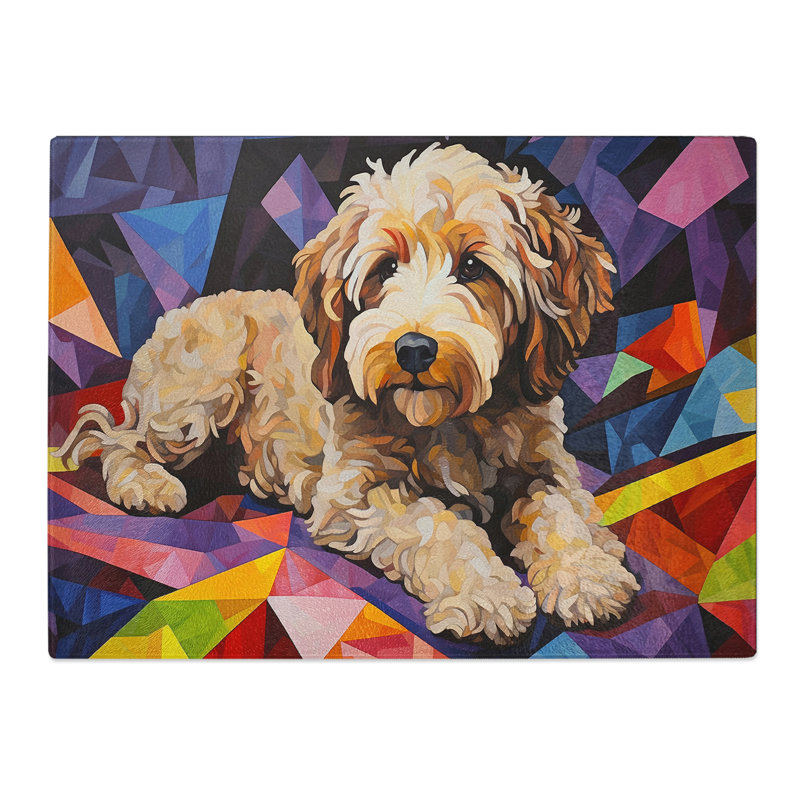 Cockapoo Geometric No.2  Glass Chopping Board