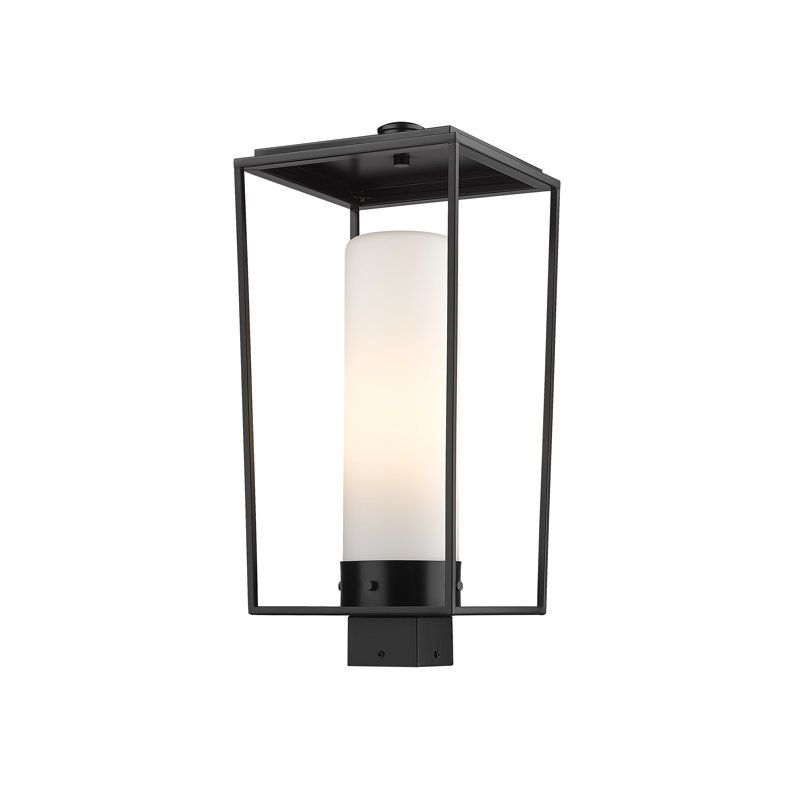 Tête de lanterne câblée noire à 1 lumière Jadine, H 22,25 po x l 10 po x P 10 po