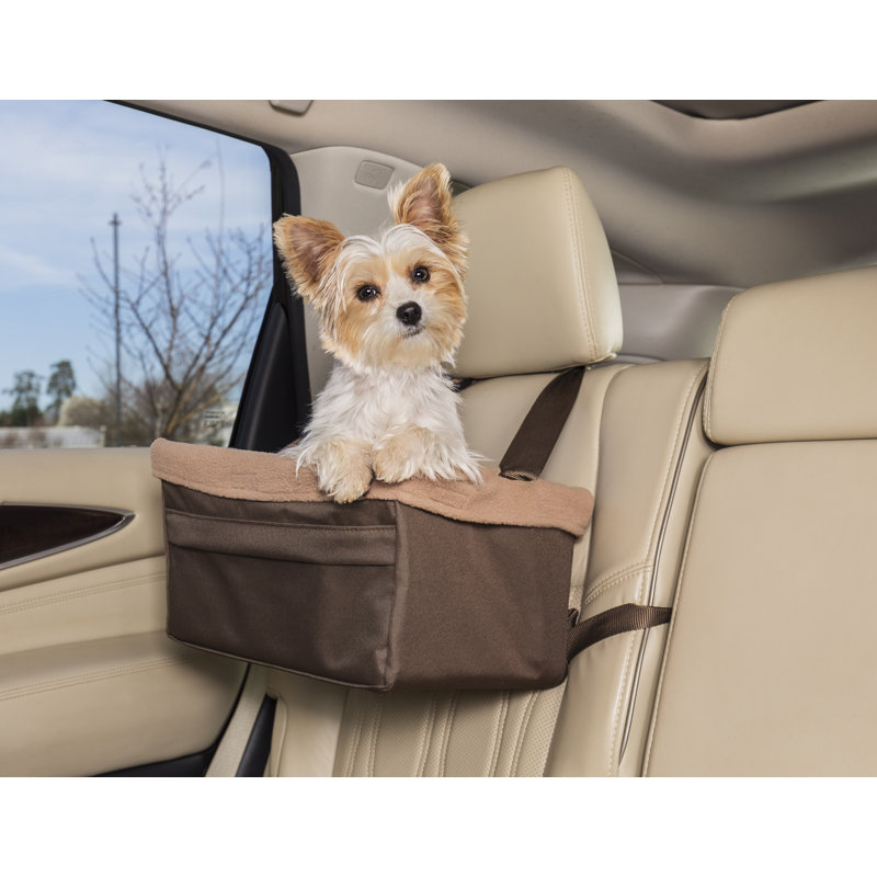Medium Brown Soft-Sided Dog Car Booster Seat