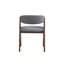 Chaise d'appoint en tissu gris et finition noyer, ensemble de 2