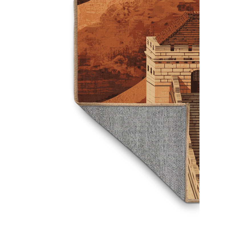 Tapis traditionnel lavable à la machine Bergland - brun clair - Reliure brun clair, 2 x 5