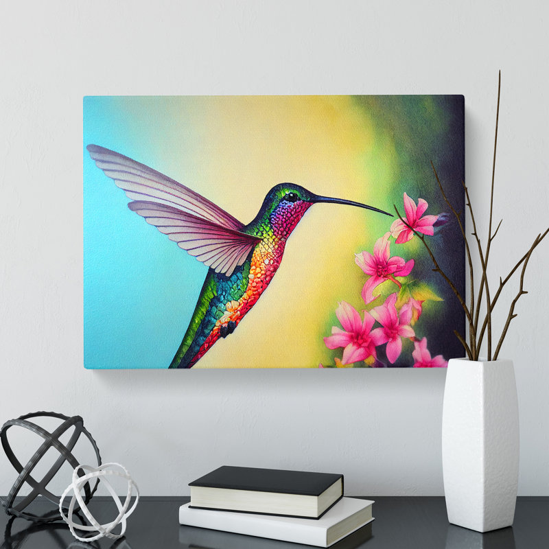 Hummingbird Watercolour Vol.5 - Wrapped Canvas, 35cm H x 50cm W x 3cm D