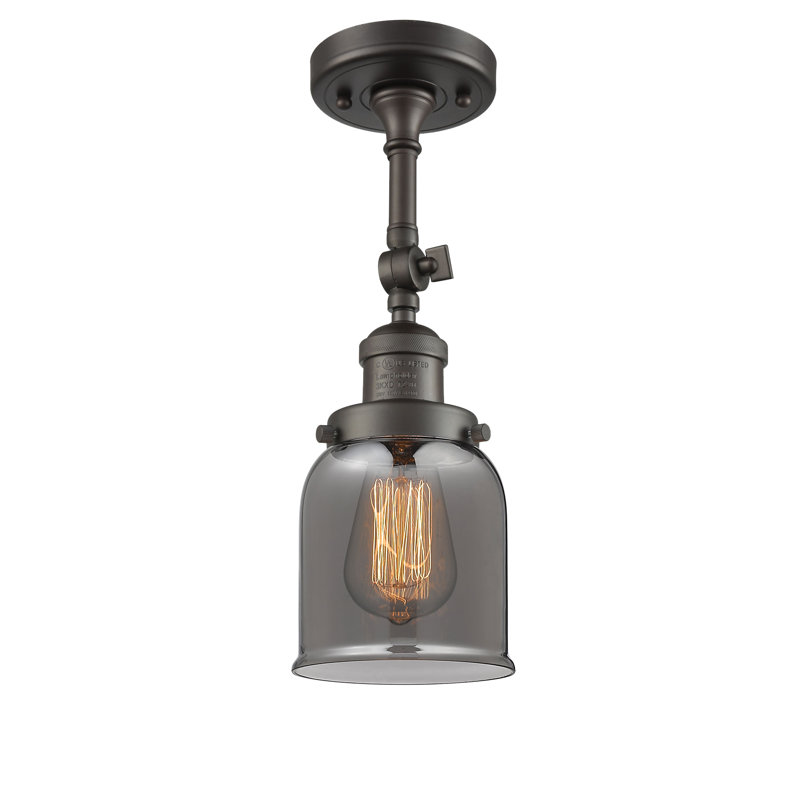 Applique murale 1 lumière 8 po Bell, Ampoule à DEL rétro de 6 watts, Plaqué couleur fumée, Bronze frotté à l'huile