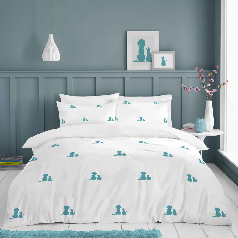 Cotton Blend Animal Print Duvet Cover with Pillowcases, Double Duvet Cover + 2 Standard Pillowcases