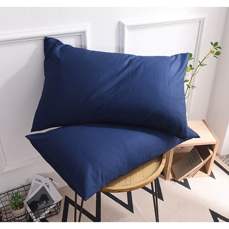 Wellboo 2 Pieces Pillowcases Standard Envelope Closure Pillowshams Pack of 2, Navy, 20inX26in