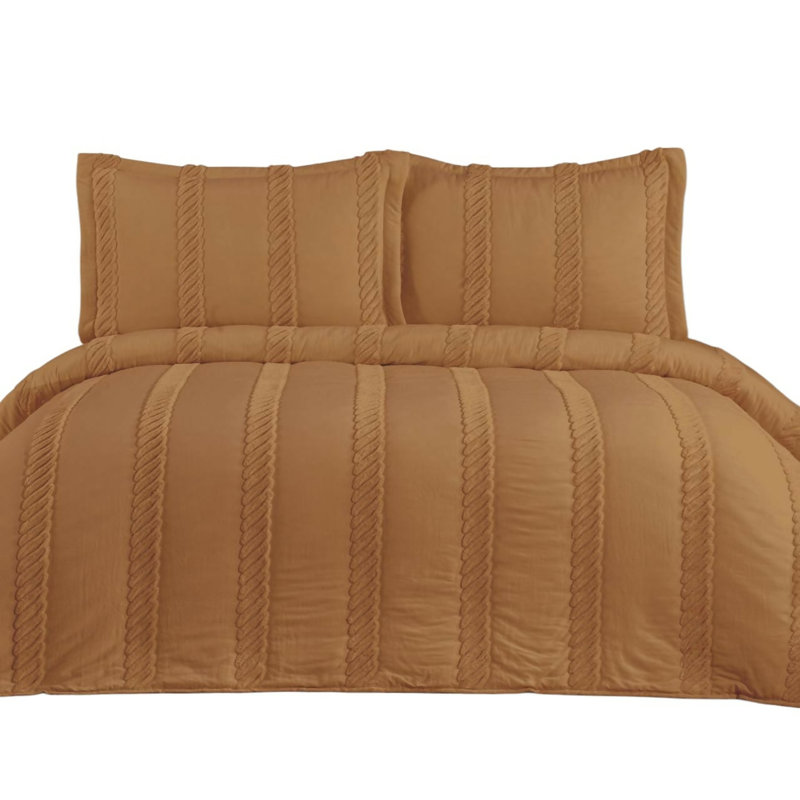 Ensemble de literie pour grand lit 3 pièces Krinkle, Safran