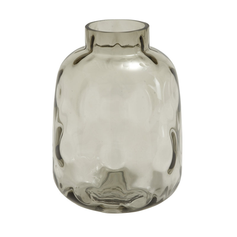 Skeen Glass Decorative Gray Vase with Bubble Texture