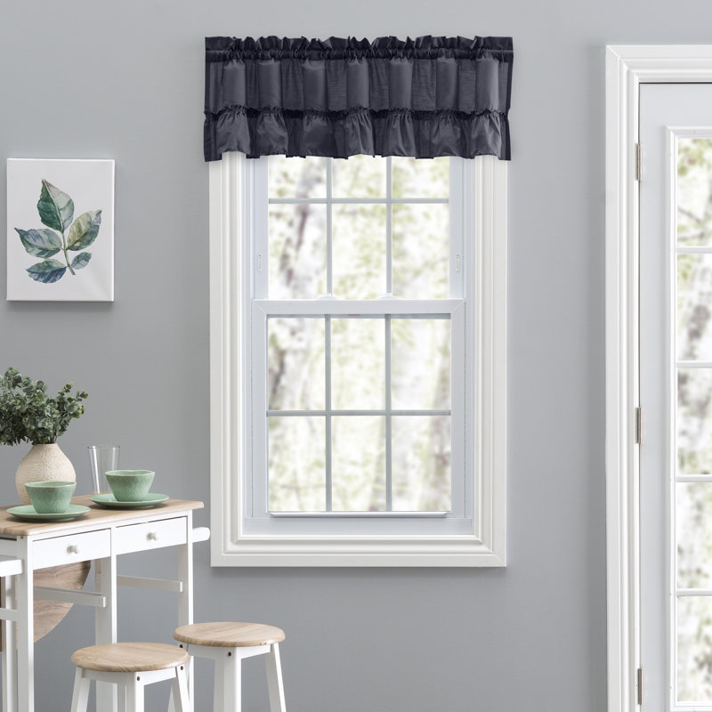 Ellis Ruffled Window Valance, Navy