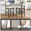 Ensemble de 2 tabourets de bar à hauteur de comptoir - 2 tabourets de bar rustiques avec structure en bois d'hévéa, dossier ergonomique, polyvalent pour îlot de cuisine, salle à manger, brun-695731710