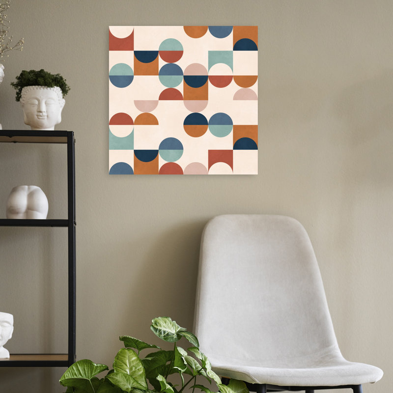 Geometric Colour Blocks Abstract Contemporary Geometric Wall Art, 18" H x 18" W