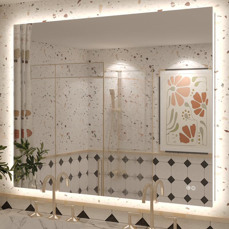 Miroir de salle de bain mural Molly, 48 po x 38 po, Rectangulaire