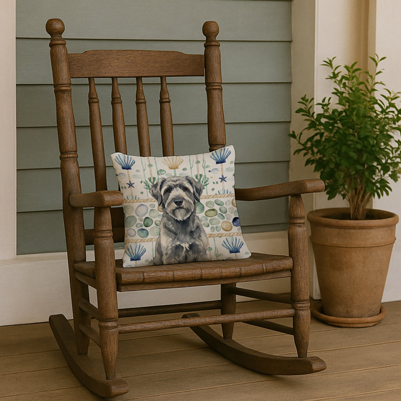 Coussin décoratif gris Bouvier des Flandres, Bouvier des Flandres gris, Carré 14 po