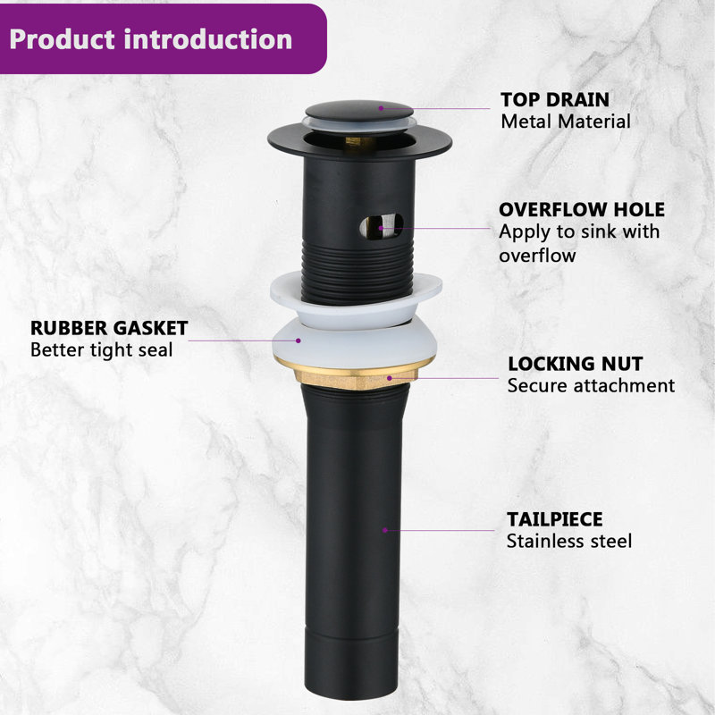 Single-Hole Single-handle Bathroom Faucet with Drain Assembly, Matte Black