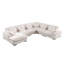 Canapé modulaire de 155,5 po en velours côtelé d'angle beige avec méridienne