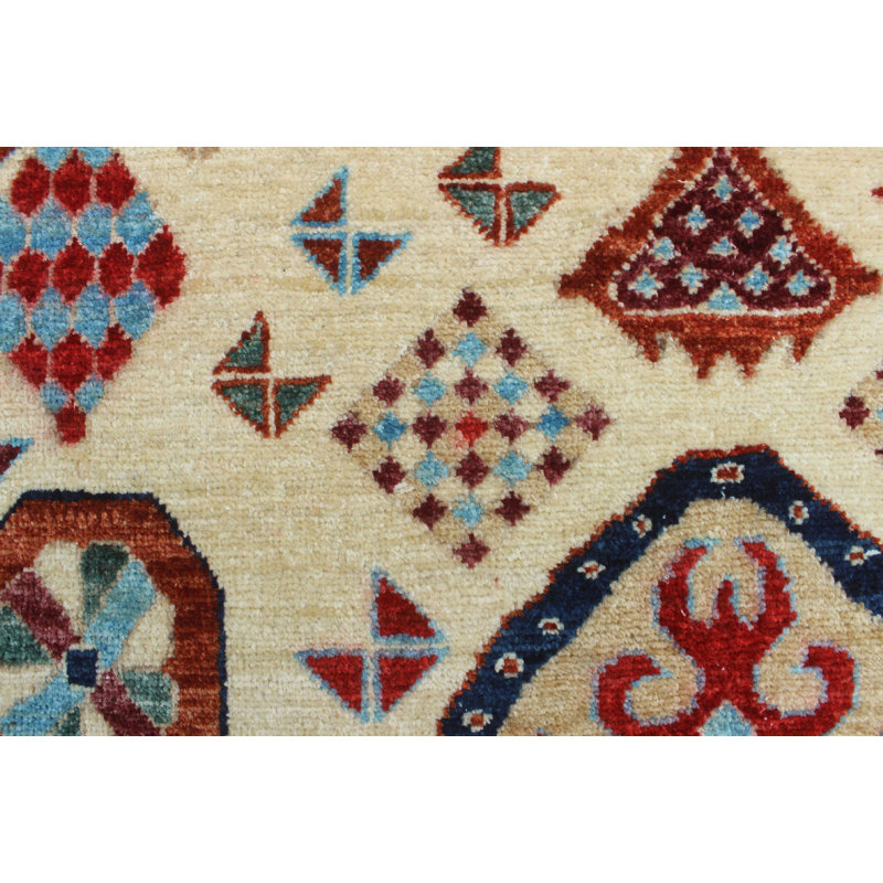 Tapis zone en laine noué la 5 pi x 7 pi 2 po one-of-kind Jacque