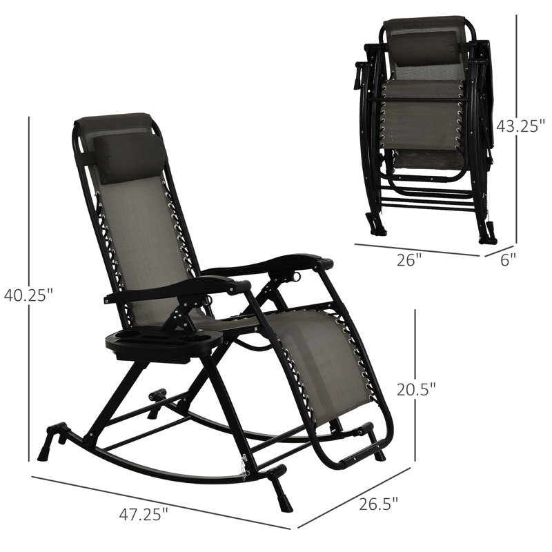 Chaise berçante d'extérieur pliable Grey Gravity Lounge