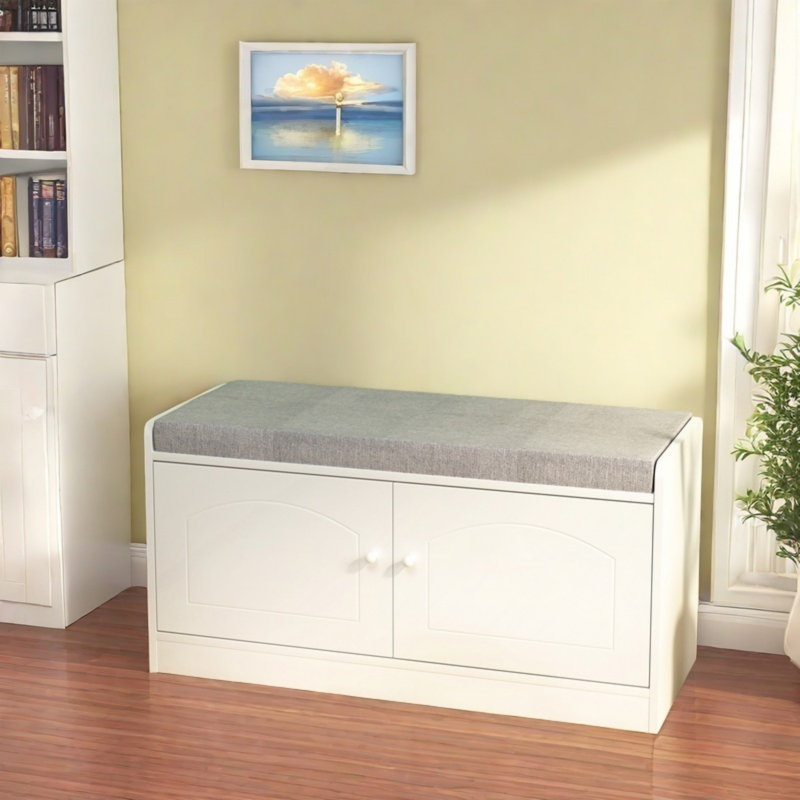 Banc de rangement pour chaussures avec armoire à 2 portes